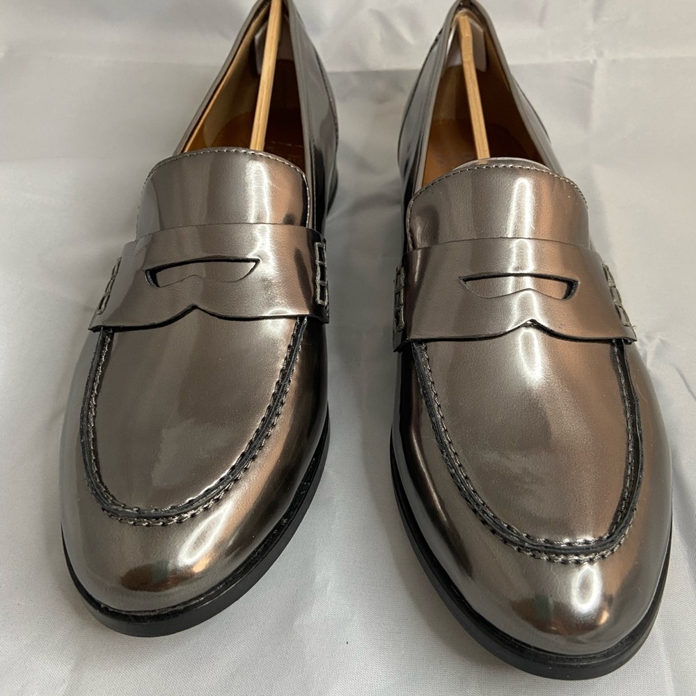 Sarto by Franco Sarto, Brand new—never worn, pewter leather loafers, size 9